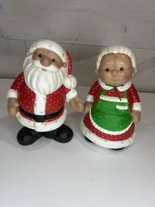 Vintage Kimple Mold Corp Mr & Mrs Santa Clause Figurines 1980s 7.5" Tall - Picture 1 of 8