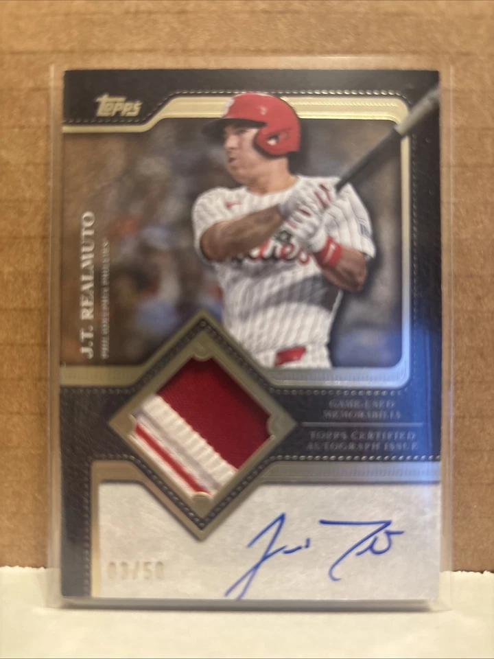 2025 Topps Update JT Realmuto Flagship Autograph Patch 3/50 - Image 1 of 1