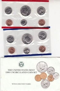 Lot of 2 1989 Uncirculated Coin Set U.S Mint Original Government Packaging OGP - Picture 1 of 4