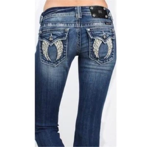 Miss Me Denim Bling Crystals Angel Wings Pockets Skinny Jeans 31 - Bild 1 von 11