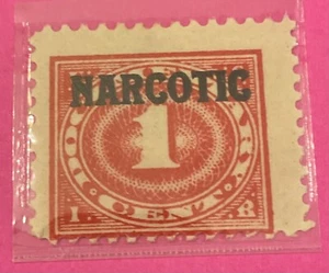 US STAMPS SC # RJA33, NARCOTIC REVENUE STAMP, 1 Cent,MLH - Picture 1 of 1