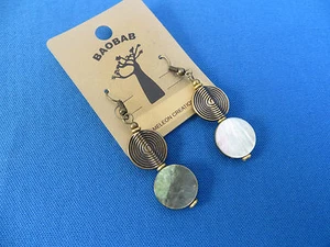 NEW FROM SOUTH AFRICA CAST BRASS CIRCLE OF LIFE EARRINGS FROM "BAOBAB DESIGNS" B - Picture 1 of 2