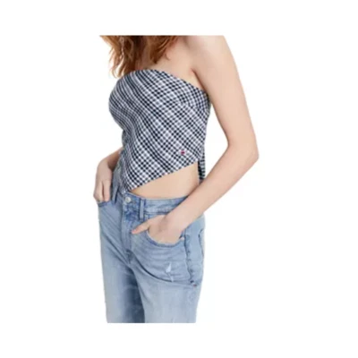 Tommy Jeans Azul Extra Grande Bufanda a Cuadros Bandeau Prendas para el torso Azul Color XL - NUEVO CON ETIQUETAS Foto 1 de 3