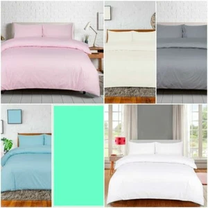 100% EGYPTIAN COTTON DUVET QUILT COVER SET & DEEP FITTED SHEET MATCHING T250 - Picture 1 of 11