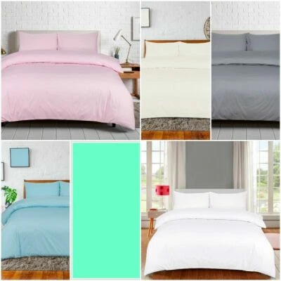 100% EGYPTIAN COTTON DUVET QUILT COVER SET & DEEP FITTED SHEET MATCHING T250 - Image 1 of 4