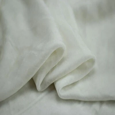 1 Yard Black Cream White 20% Silk 80% Viscose Velvet Fabric Gown Material Velour - Image 1 of 4