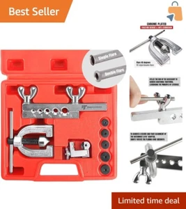 Premium 45 Degree Flaring Tool Kit with Adapters for Copper and Brass Tubes - Picture 1 of 11
