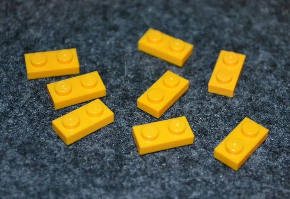 (8) 1x2 Bright Light Orange Standard Plate Brick Bricks ~ NEW Lego - Image 1 of 1