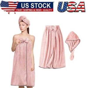Hair Towel Women Bath Wrap-Adjustable Microfiber Super Absorbent to Quick Drying - Picture 1 of 7