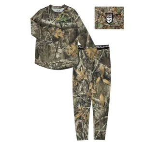 Youth Realtree Camo Base Layer Thermal Top And Bottom Set Sz Medium - Picture 1 of 11