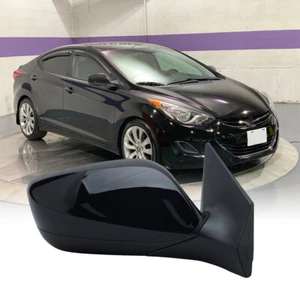 Right Side Electric Door Mirror Heated For Hyundai Elantra 2011-2013 Gloss Black - Picture 1 of 13