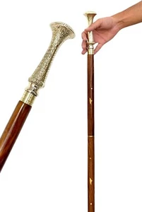Vintage Brass Ornate Victorian Handle Walking Stick 37" Vintage-Style Mobility. - Picture 1 of 9