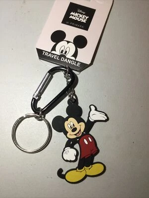 DISNEY WAVING MICKEY MOUSE TRAVEL DANGLE KEYRING BAG CHARM PRIMARK NEW - Image 1 of 2