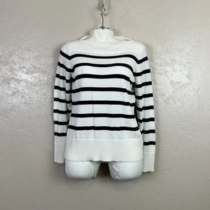 Suéter Pullover Mujer Chaps Rayas Blanco/Negro, Talla Grande - Imagen 1 de 11