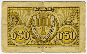 ►☆ GUERRA CIVIL • BILLETE LOCAL 1937 ☆ 50 cts • BAIX MONTSENY, AJUNTAMENT ☆D1107 - Photo 1/2