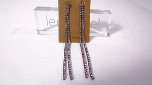 Lee Angel Neiman Marcus Women's Hematite CZ Crystal Tennis Long earrings NWT 98 - Picture 1 of 5
