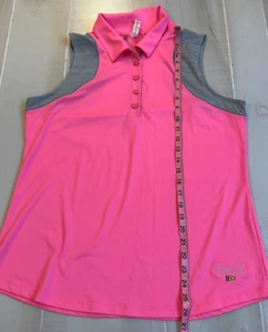 Under Armour heat gear loose pink sleeveless polo shirt size XL women's - Bild 1 von 5