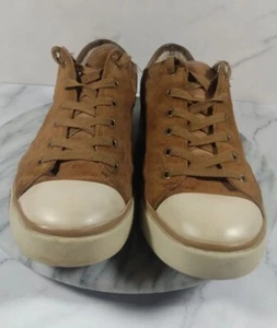 UGG S/N 1888 Shoes Women's Size 10 Suede Shearling Lined Low Top Lace up - Picture 1 of 8