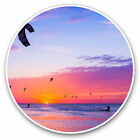 2 x Vinyl Stickers 20cm - Kite Surfing Sunset Beach Cool Gift #2474
