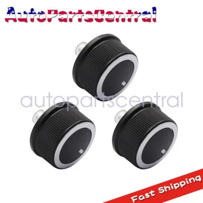 For 2008-2017 Chevrolet Express Van Savana A/C Heater TEMP CONTROL KNOB 3Pcs - Image 1 of 4