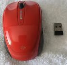 Used Non Rechargable Red & Black Microsoft WIRELESS Scroll Button MOUSE 3500