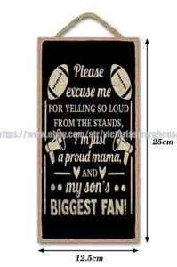bedroom bar club shop please excuse me for yelling football sports wood sign - Picture 1 of 2