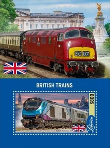 BRITISH RAIL TRAINS BR Class 68 & 42 Warship Train Stamp Sheet (2022 Liberia) - Picture 1 of 1