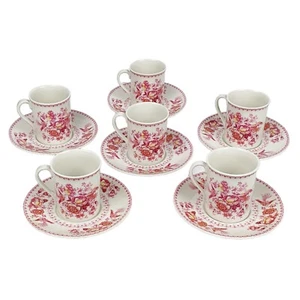 Vintage Royal Doulton Phoenix T.C 1088 6 x Coffee/Espresso Cups and Saucers Rare - Picture 1 of 12