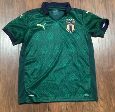 Camiseta de fútbol Italia Puma verde cuello Drycell renacimiento 2019/20 juvenil L rara Foto 1 de 4