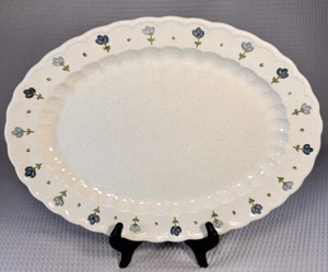 Floral Trim True Blue Vernon Ware by Metlox, Oval Serving Platter 13 1/2” - Picture 1 of 8