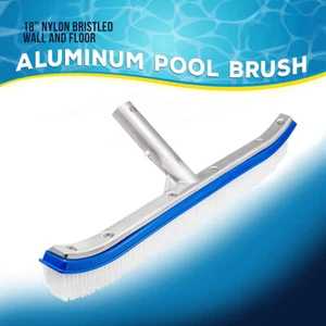 Cepillo de piscina de alta resistencia de 18" - parte posterior de aluminio, a prueba de arañazos, ajuste universal de poste - Imagen 1 de 12