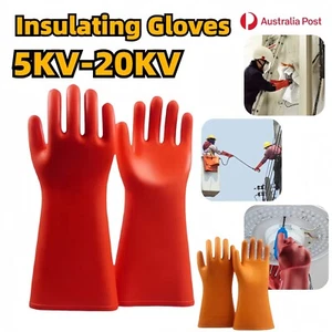 Electrical Insulating Gloves 20KV Work Safety Waterproof High Voltage Rubber AU - Picture 1 of 15