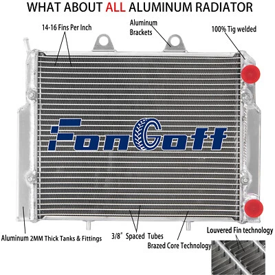 2 Rows Aluminum Radiator For 2007~2017 Polaris RZR 570 RZR800 RZR800S 1240444 US Foto 1 de 4
