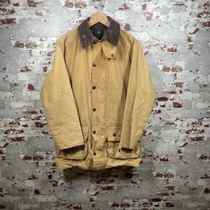 Herren Barbour Classic Moorland hellbraun Wachs Baumwolle Mantel Größe C36 bitte lesen - Bild 1 von 19