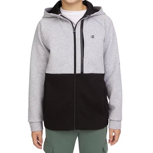 Champion Youth Active Full Zip Hoodie Breathable Pockets Gray/Black Size S 7/8 - Picture 1 of 2
