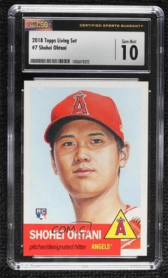 2018 Living Set Online Exclusive /20966 Shohei Ohtani CSG 10 Gem Mint Rookie RC - Image 1 of 3