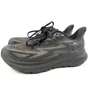 Hoka One One Clifton 9 Shoes Womens 8.5 B Black Running Comfort Walking Sneakers - Picture 1 of 10
