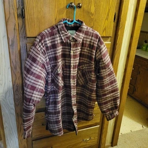 Giacca camicia vintage Ozark Trail uomo rossa foderata a quadri flanella grande con bottoni - Foto 1 di 8