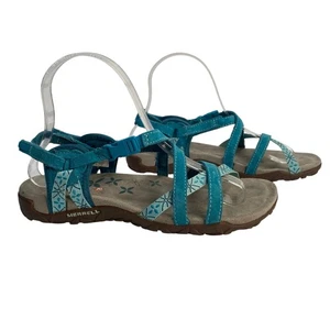 Sandalias Merrell Terran Lattice II para mujer talla 6 azul punta abierta rendimiento confort - Imagen 1 de 14
