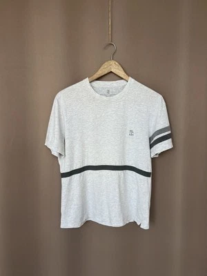 Camiseta de algodón Brunello Cucinelli para hombre talla S logotipo bordado gris manga corta Foto 1 de 4