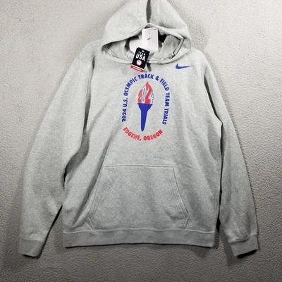 Sudadera con Capucha de Atletismo Olímpico de EE. UU. Para Hombre Grande Gris Eugene Oregon Equipo Nike EE. UU. Foto 1 de 4