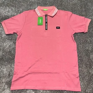 Camisa Polo HUGO BOSS Para Hombres XL Salmón Manga Corta Tenis Rendimiento Cuarto Cremallera - Imagen 1 de 9
