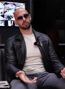 Celebrity Andrew Tate schwarze Herren Lederjacke 100% echtes Lammleder S M L -037 - Bild 1 von 12