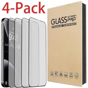 4-Packs Clear Tempered Glass Screen Protector For Apple iPhone 13 Pro/13 Pro Max - Picture 1 of 16