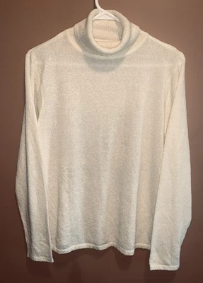 Suéter De Colección Cristal Kobe Cuello Alto Para Mujer’s L Texturizado Suave Ligero Crema Foto 1 de 4