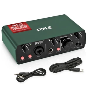 Pyle USB /ASIO Audio Interface-IN 2OUT 24bit /192kHz Podcaster (Brunswick Green) - Picture 1 of 7