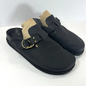 Zuecos Turboch Polo Ralph Lauren para hombre negros 100 % cuero talla 10,5 - Preppy usados en excelente estado - Imagen 1 de 10