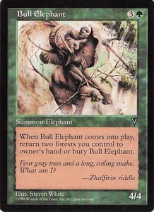 Bull Elephant MTG Magic The Gathering Visions Common Card - Picture 1 of 2