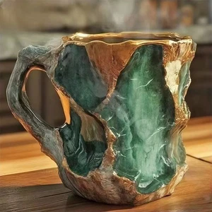 Tasses à café en résine cristal minéral, luxe coloré cristal minéral naturel - Photo 1/24