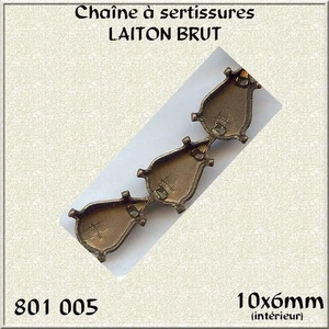 801005 : chaîne a sertissures laiton BRUT pour goutte 10x6mm x 30 sertissures - Bild 1 von 2